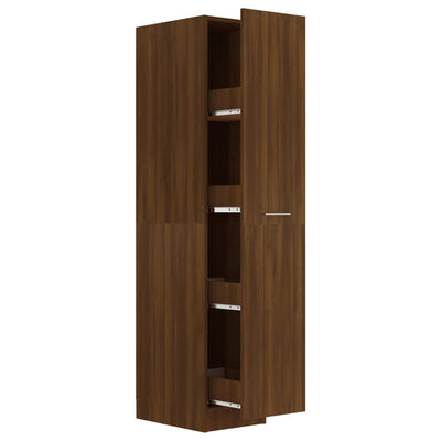 Apothecary Cabinet Brown Oak 30x42.5x150 cm Engineered Wood