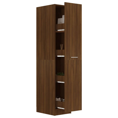 Apothecary Cabinet Brown Oak 30x42.5x150 cm Engineered Wood