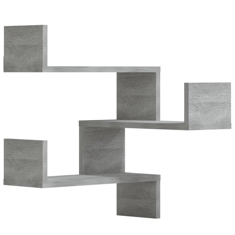 Wall Corner Shelves 2 pcs Grey Sonoma 40x40x50 cm Engineered Wood