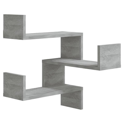 Wall Corner Shelves 2 pcs Grey Sonoma 40x40x50 cm Engineered Wood