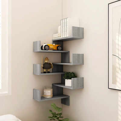 Wall Corner Shelves 2 pcs Grey Sonoma 40x40x50 cm Engineered Wood