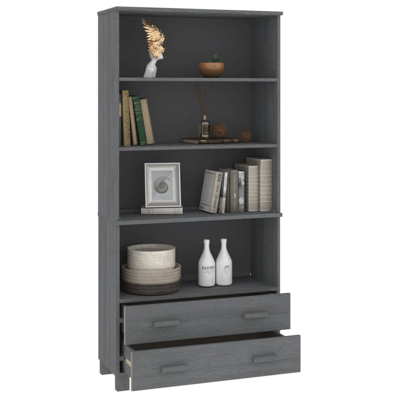 Highboard "HAMAR" Solid Wood Pine Dark Grey