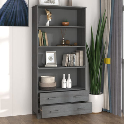 Highboard "HAMAR" Solid Wood Pine Dark Grey