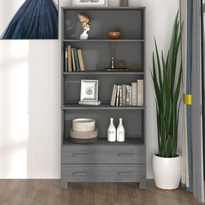 Highboard "HAMAR" Solid Wood Pine Dark Grey