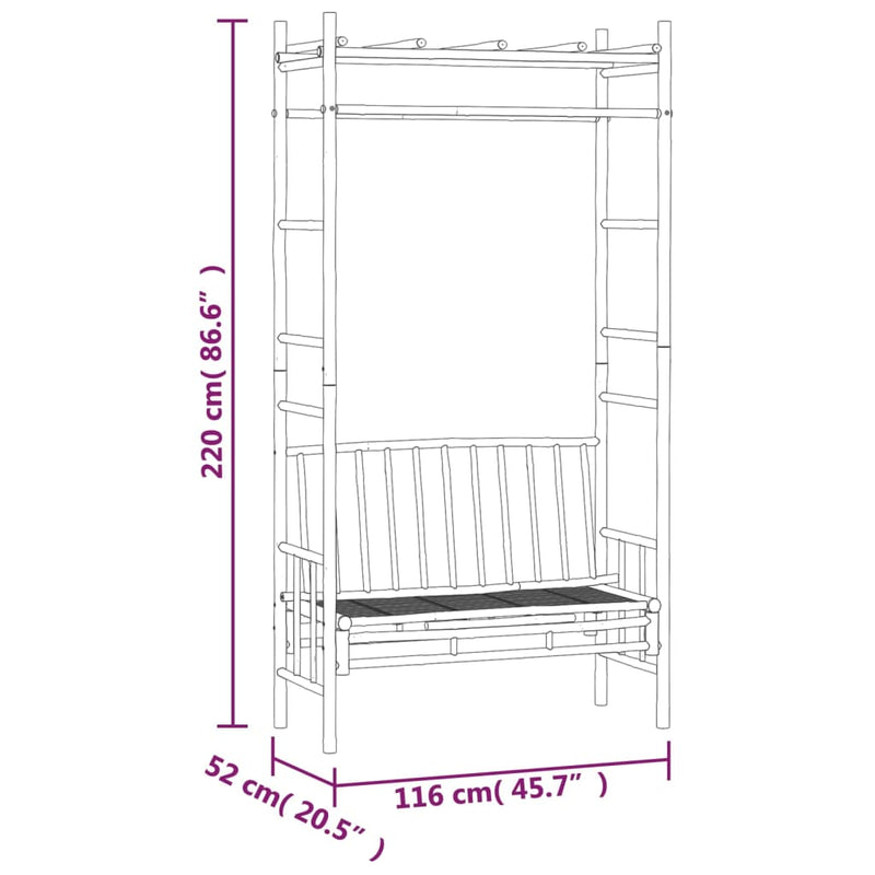 Garden Bench with Pergola 116 cm Bamboo