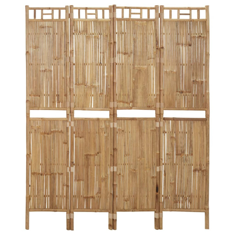 4-Panel Room Divider Bamboo 160x180 cm