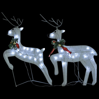 Reindeer & Sleigh Christmas Decoration 100 LEDs Outdoor White