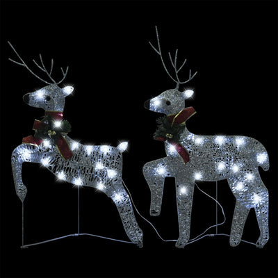 Reindeer & Sleigh Christmas Decoration 140 LEDs Outdoor Silver