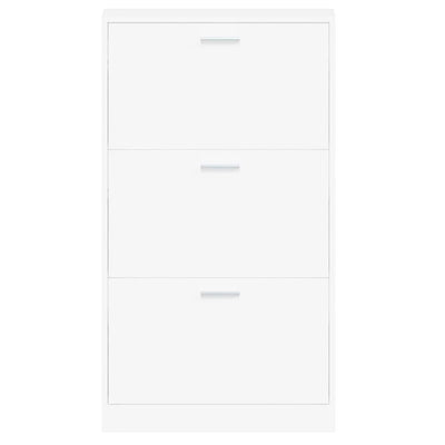 Shoe Cabinet White 59x17x108 cm Engineered Wood