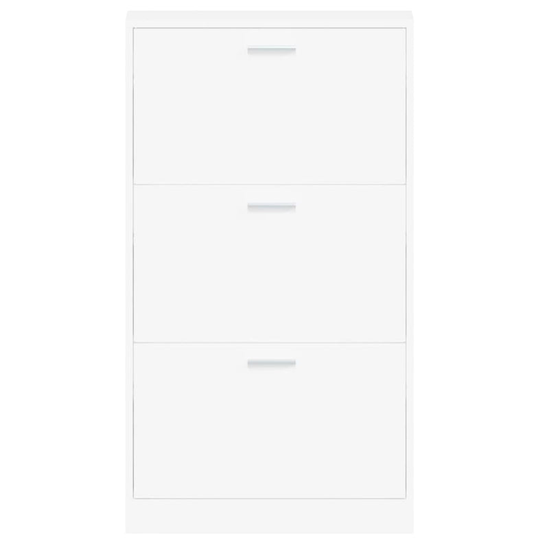 Shoe Cabinet White 59x17x108 cm Engineered Wood