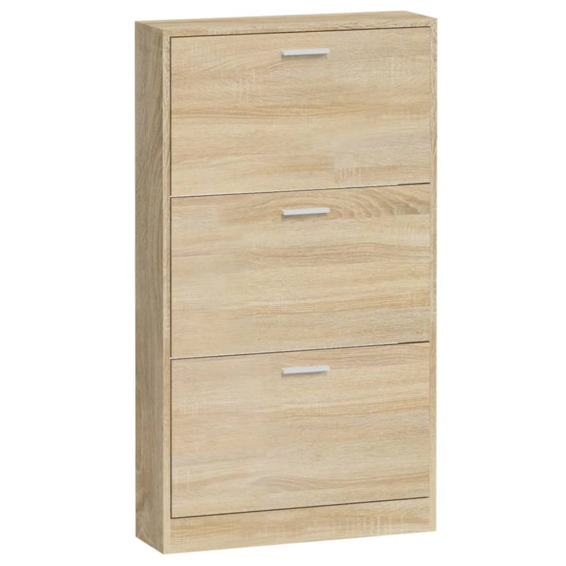 Shoe Cabinet Oak 59x17x108 cm Engineered Wood