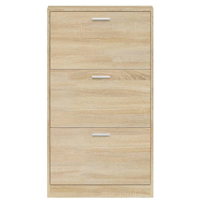 Shoe Cabinet Oak 59x17x108 cm Engineered Wood