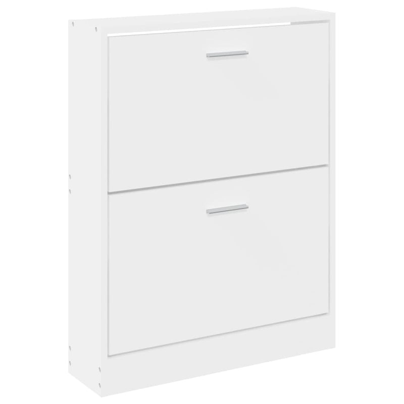 Shoe Cabinet White 59x17x81 cm Engineered Wood