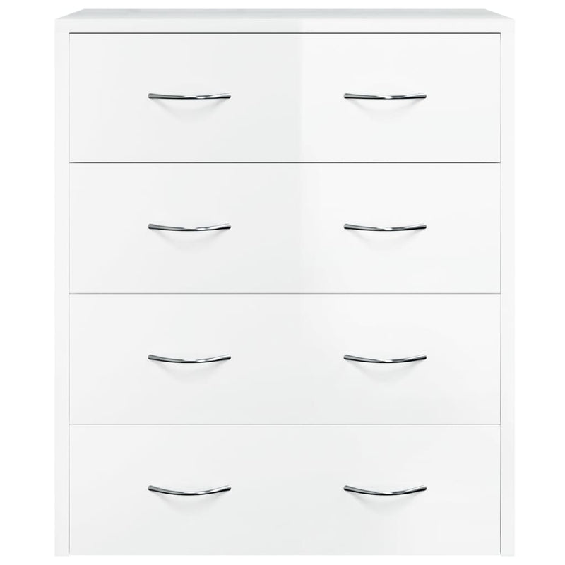 Sideboard with 4 Drawers 60x30.5x71 cm High Gloss White