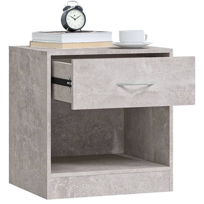 Bedside Cabinets 2 pcs with Drawer Concrete Grey