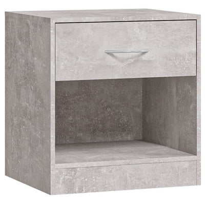 Bedside Cabinets 2 pcs with Drawer Concrete Grey