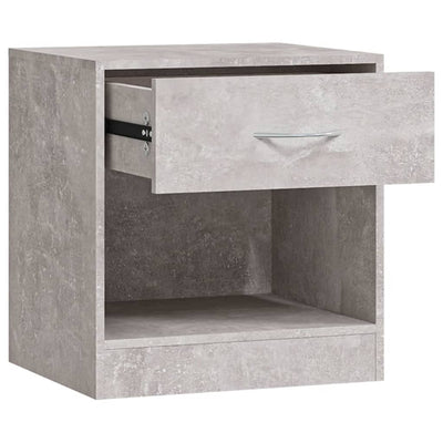 Bedside Cabinets 2 pcs with Drawer Concrete Grey