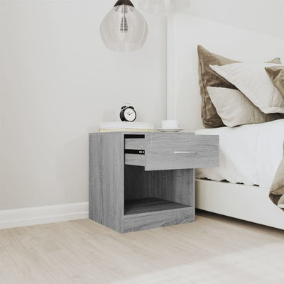 Bedside Cabinets 2 pcs with Drawer Grey Sonoma