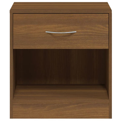 Bedside Cabinets 2 pcs with Drawer Brown Oak