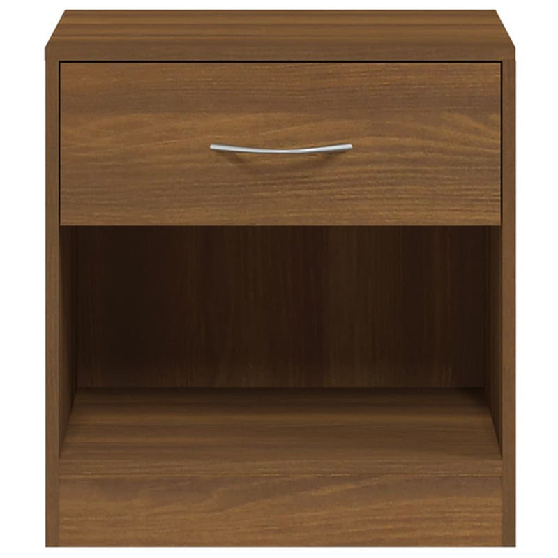 Bedside Cabinets 2 pcs with Drawer Brown Oak