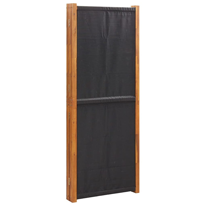 5-Panel Room Divider Black 350x180 cm