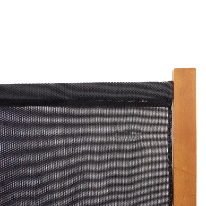 5-Panel Room Divider Black 350x180 cm