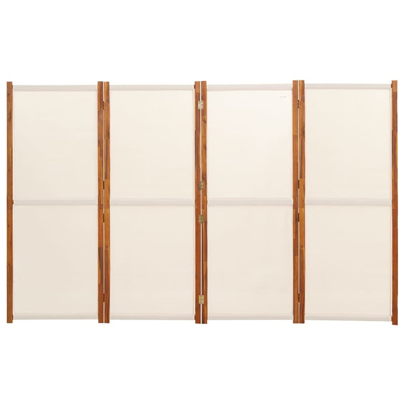 4-Panel Room Divider Cream White 280x180 cm