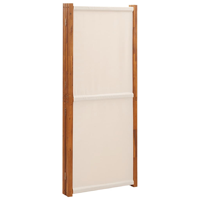 4-Panel Room Divider Cream White 280x180 cm