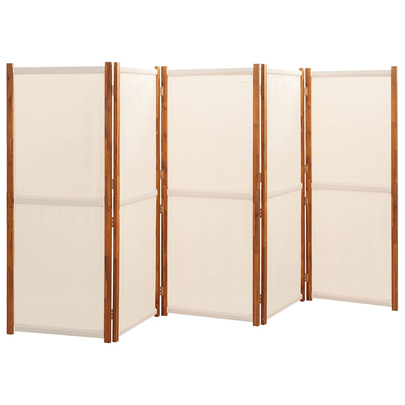 5-Panel Room Divider Cream White 350x180 cm