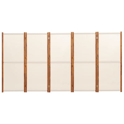 5-Panel Room Divider Cream White 350x180 cm