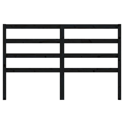 Bed Headboard Black 141 cm Solid Wood Pine