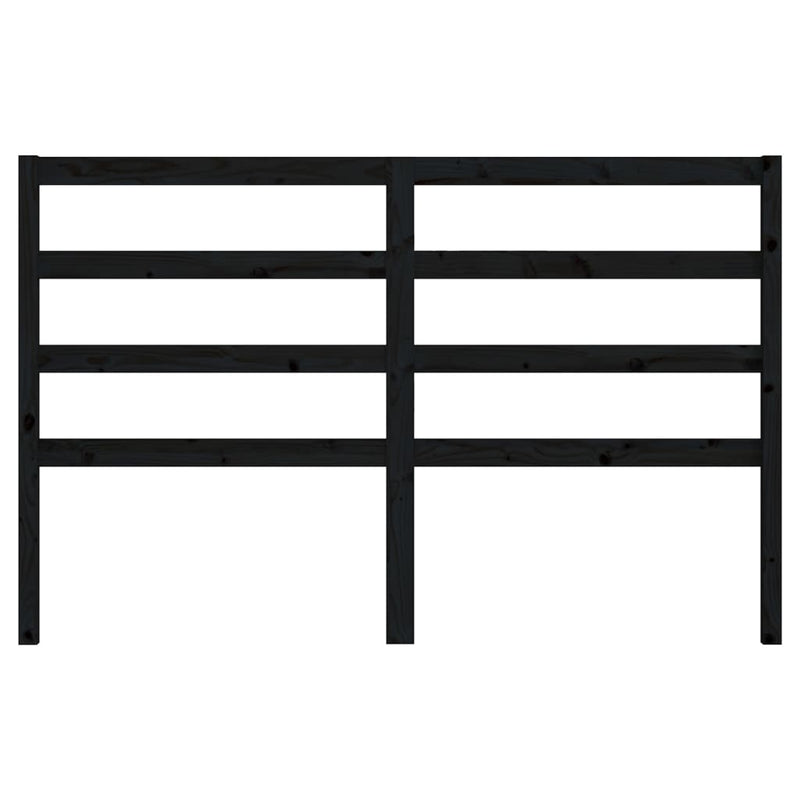 Bed Headboard Black 141 cm Solid Wood Pine