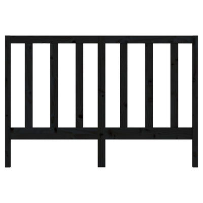 Bed Headboard Black 141 cm Solid Wood Pine