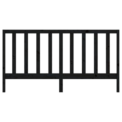 Bed Headboard Black 186 cm Solid Wood Pine