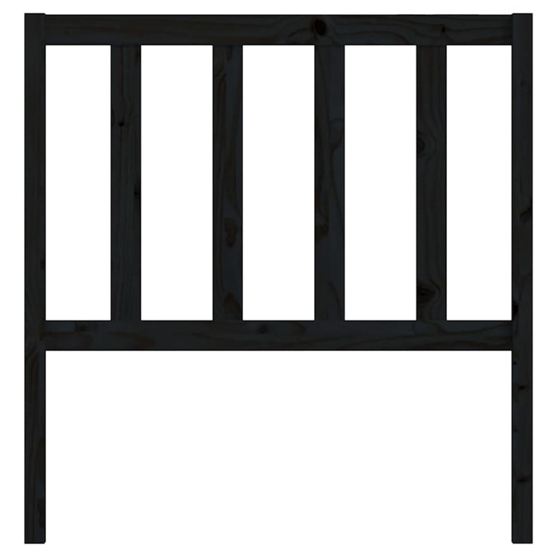 Bed Headboard Black 96 cm Solid Wood Pine