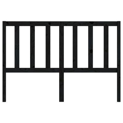 Bed Headboard Black 141 cm Solid Wood Pine