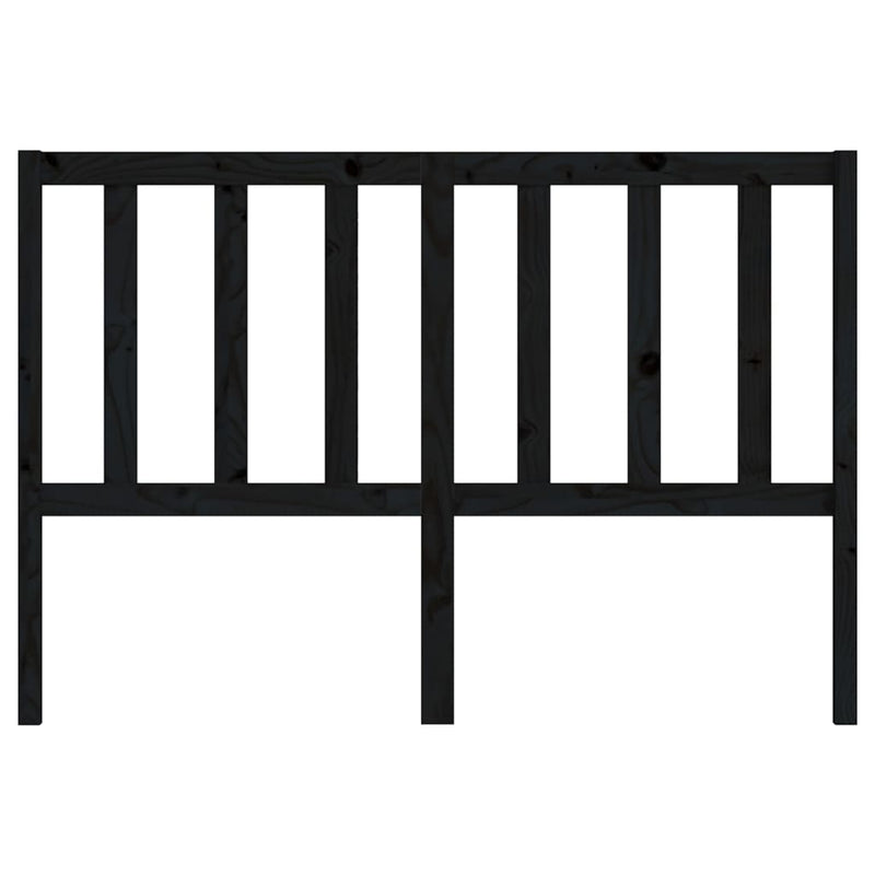 Bed Headboard Black 141 cm Solid Wood Pine