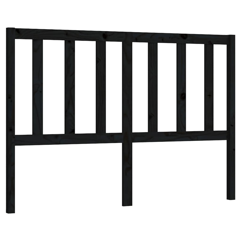 Bed Headboard Black 156 cm Solid Wood Pine