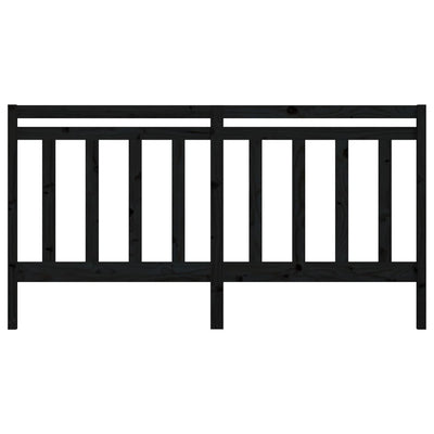 Bed Headboard Black 186 cm Solid Wood Pine