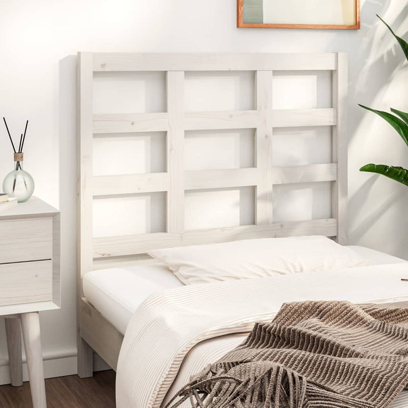 Bed Headboard White 95.5 cm Solid Wood Pine