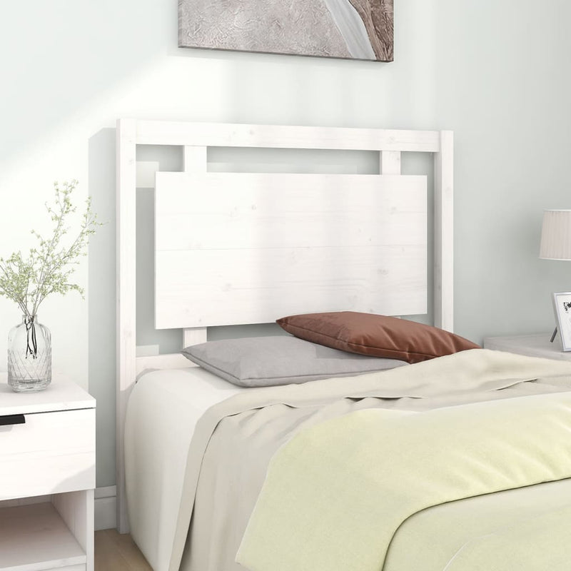 Bed Headboard White 95.5 cm Solid Wood Pine