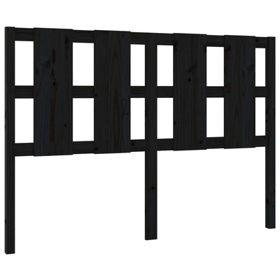 Bed Headboard Black 140.5 cm Solid Wood Pine