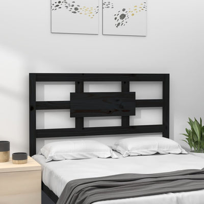 Bed Headboard Black 95.5 cm Solid Wood Pine