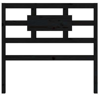 Bed Headboard Black 95.5 cm Solid Wood Pine