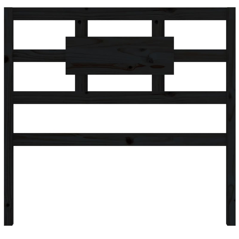 Bed Headboard Black 95.5 cm Solid Wood Pine