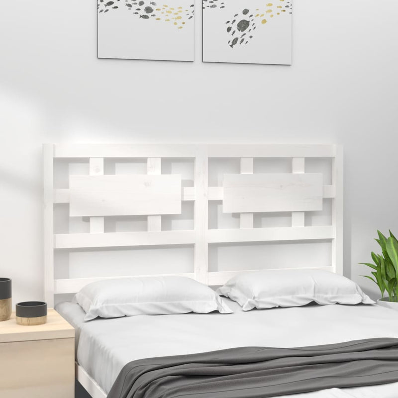 Bed Headboard White 140.5 cm Solid Wood Pine