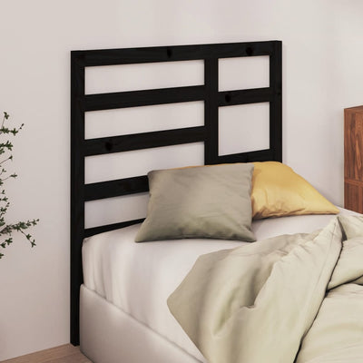 Bed Headboard Black 96 cm Solid Wood Pine