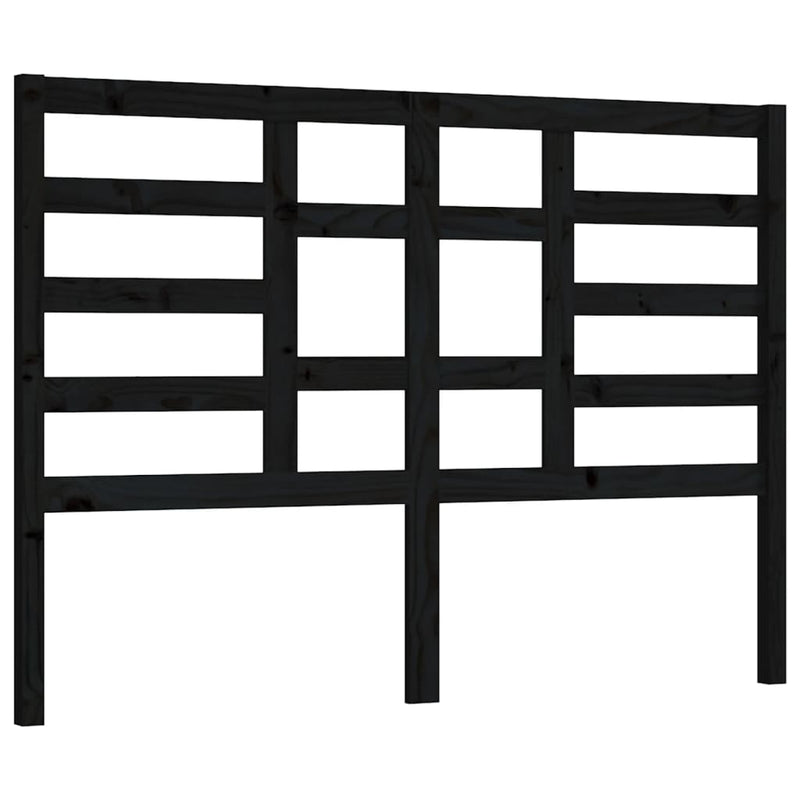 Bed Headboard Black 141 cm Solid Wood Pine