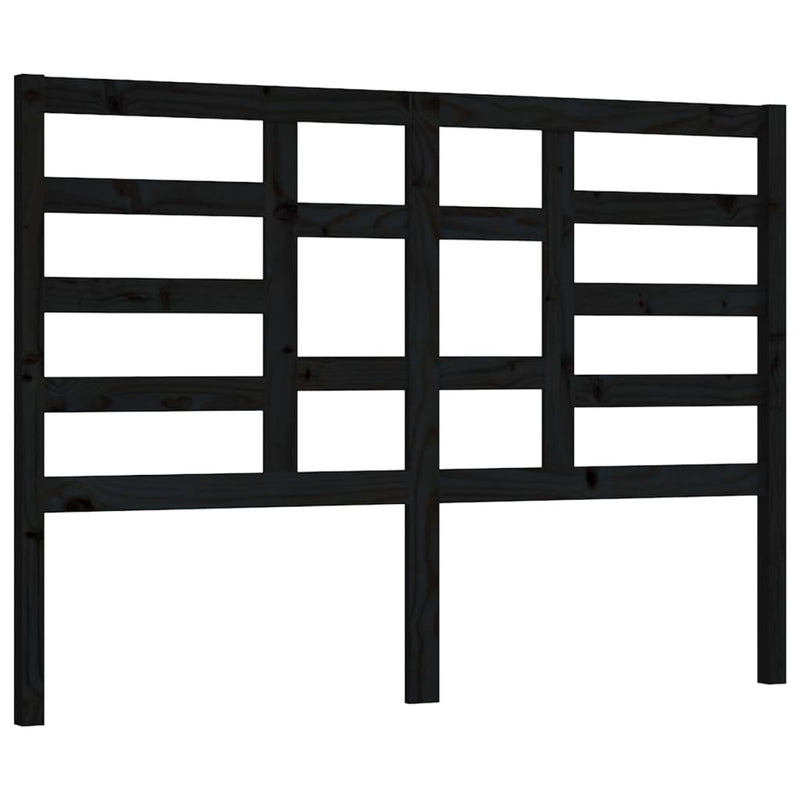 Bed Headboard Black 156 cm Solid Wood Pine