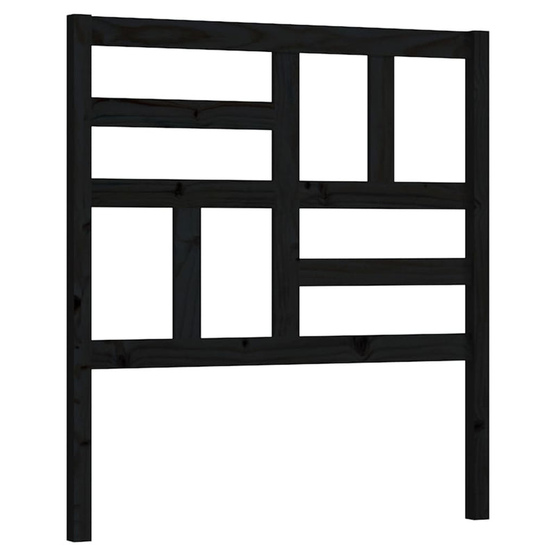 Bed Headboard Black 96 cm Solid Wood Pine